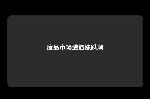 废品市场遭遇涨跌潮