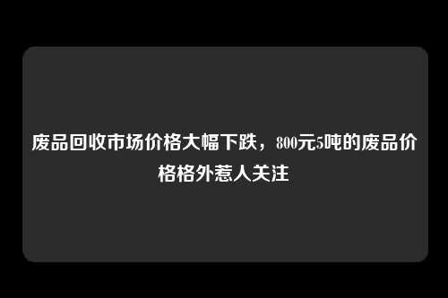 废品回收市场价格大幅下跌，800元5吨的废品价格格外惹人关注