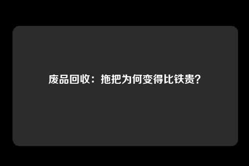 废品回收：拖把为何变得比铁贵？