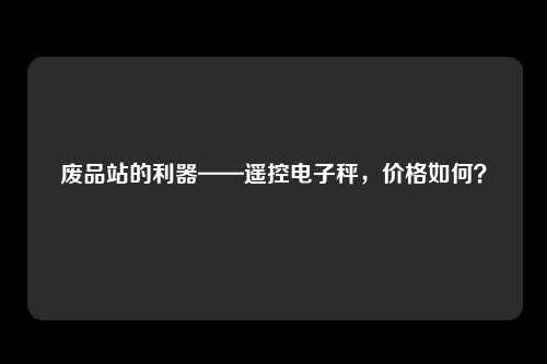 废品站的利器——遥控电子秤，价格如何？