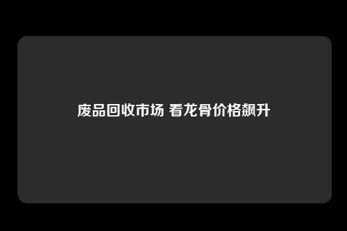 废品回收市场 看龙骨价格飙升