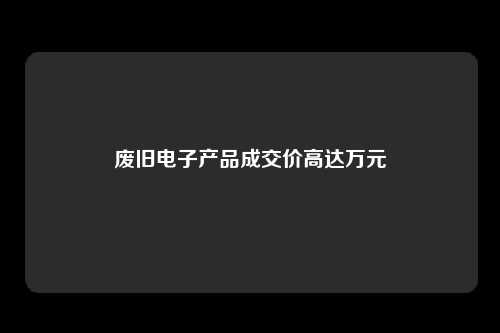 废旧电子产品成交价高达万元