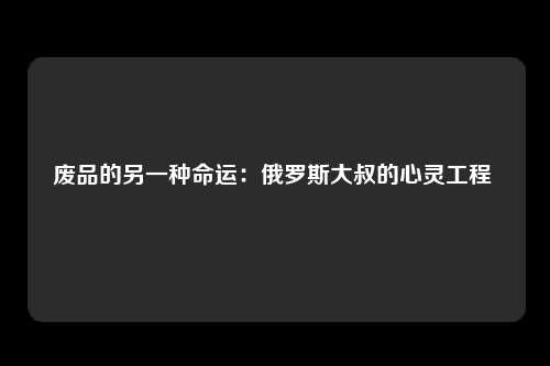 废品的另一种命运：俄罗斯大叔的心灵工程 