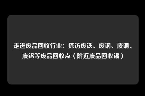 走进废品回收行业：探访废铁、废钢、废铜、废铝等废品回收点（附近废品回收锡）